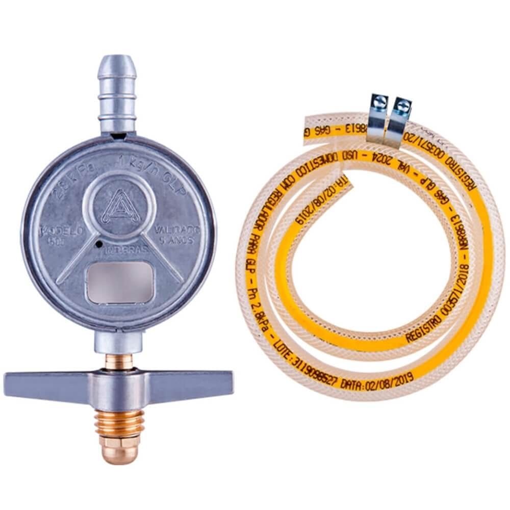 Regulador de Gás Acabamento Bruto 505/01 com Mangueira de 1,20 Metro - 061784 - ALIANÇA