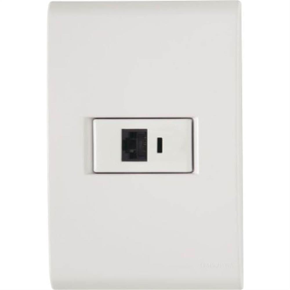 Conjunto Liz Branco 4x2 com 1 Tomada RJ45 CAT:6 - 57170022 - TRAMONTINA