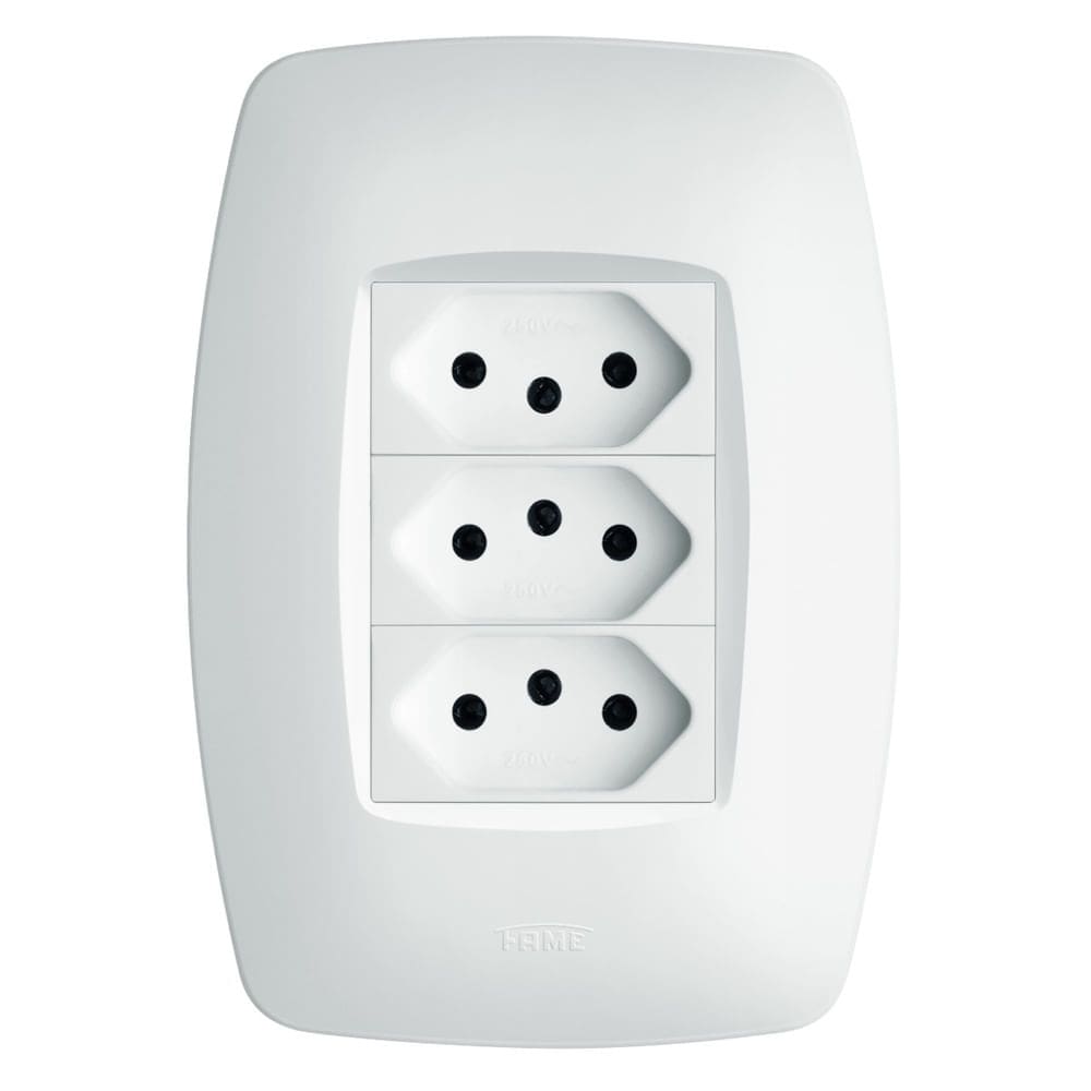 Conjunto 3 Tomadas 2P+T 20A 250 Volts Elegance - 3129 - FAME