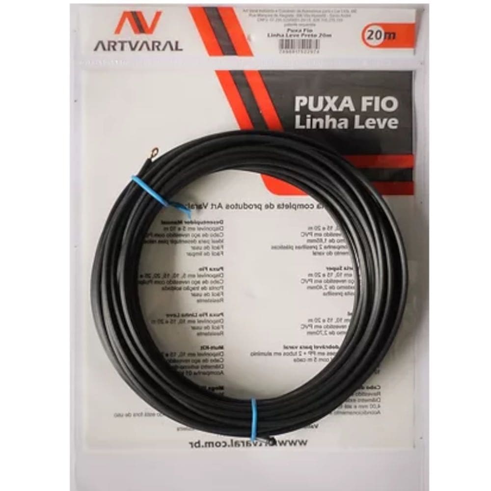 Puxa Fio Linha Leve Preto 20 Metros - PFL20ST - ART-VARAL