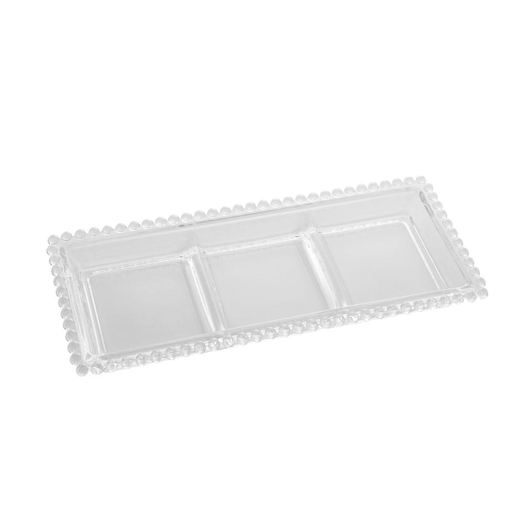 Petisqueira Com 3 Divisórias 30x13x3cm Cristal Pearl Wolff