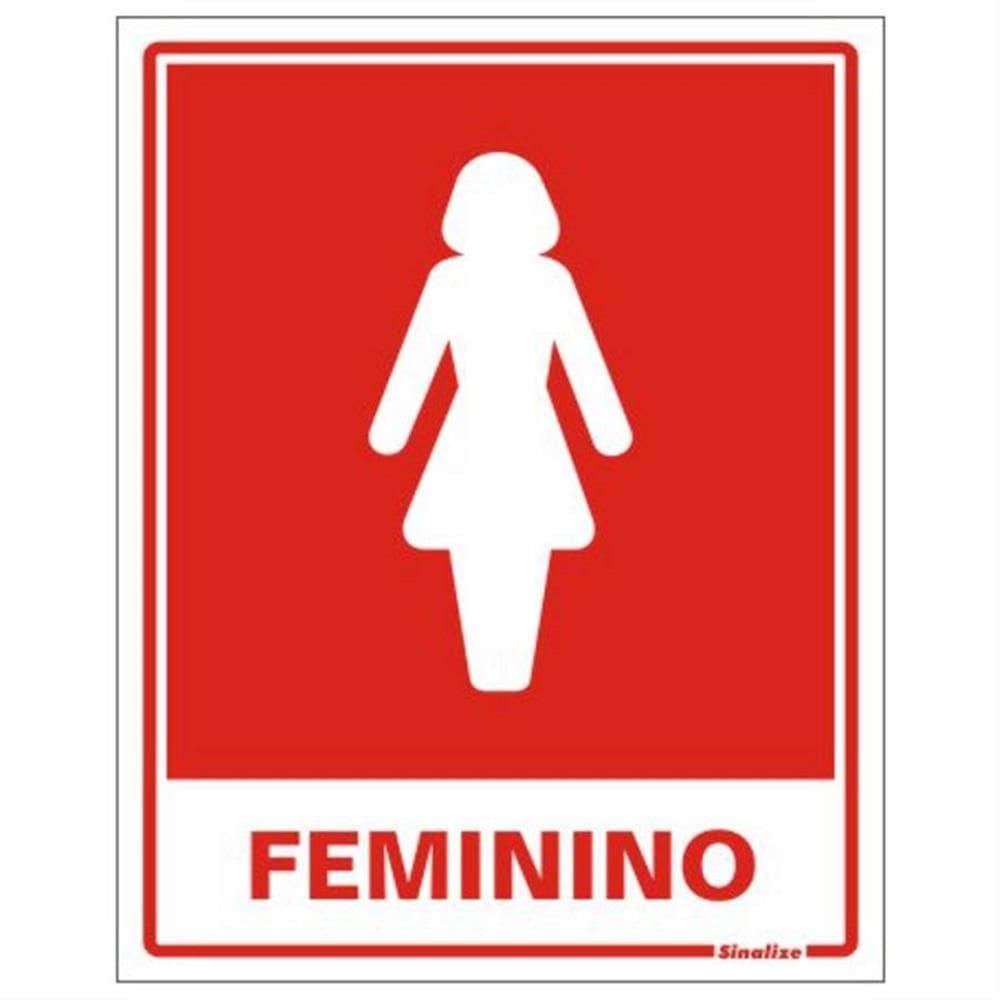 Placa de Poliestireno Auto-Adesiva 20x15cm Sanitario Feminino - 220 AC - SINALIZE