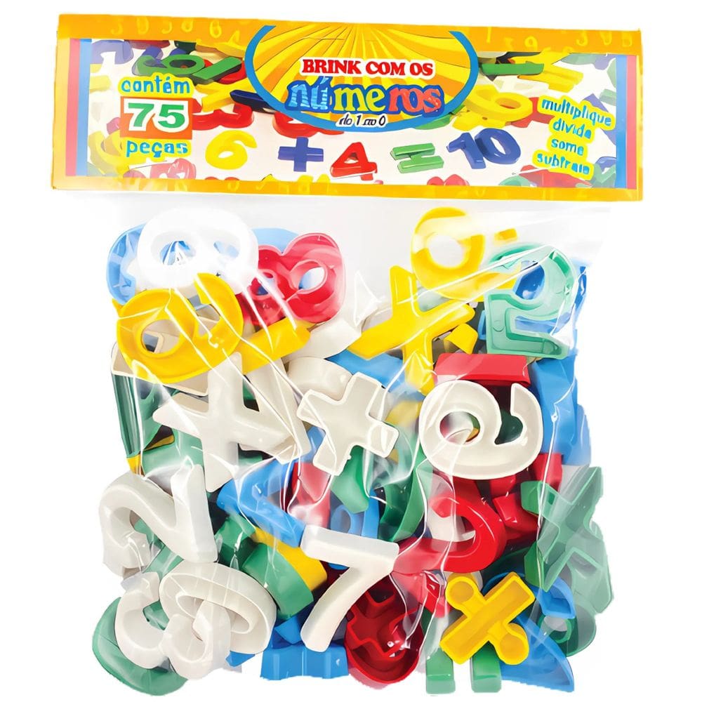 Kit Números e Sinais Brink Jogo De Matemática 75 Peças