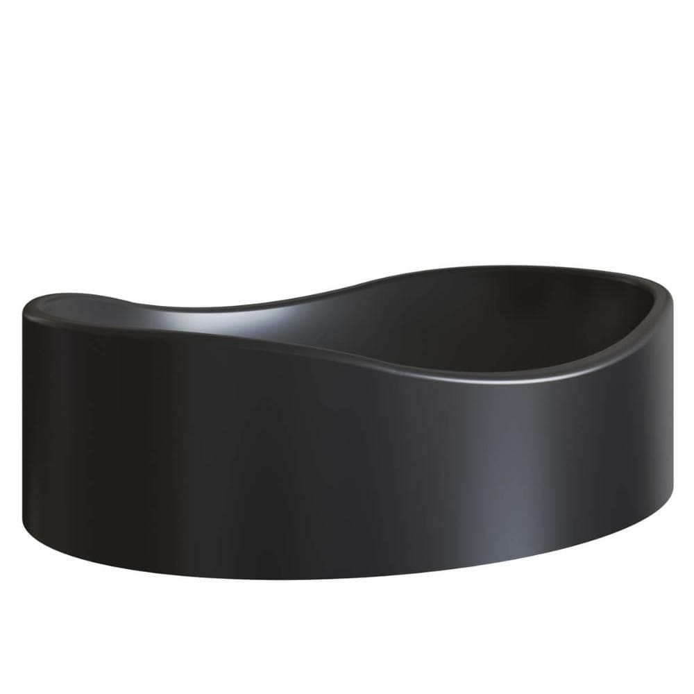 Cuba de Sobrepor Oval para Banheiro Berlin Preto 41x32x14cm Lavabo