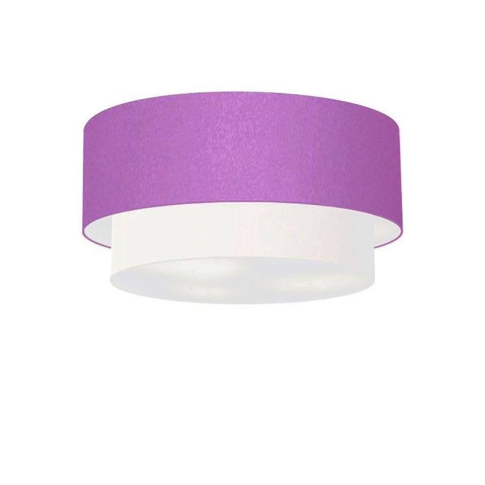 Plafon De Sobrepor Cilíndrico Sp-3062 Cúpula Cor Lilás Branco
