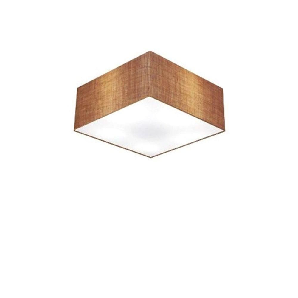 Plafon Para Quarto Quadrado Sq-3000 Cúpula Cor Palha