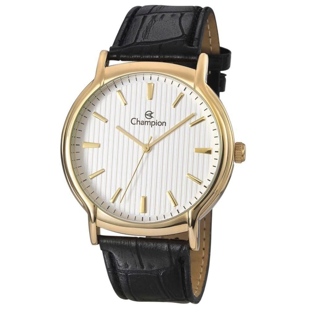Relógio Champion Masculino Dourado Couro Ch22831b