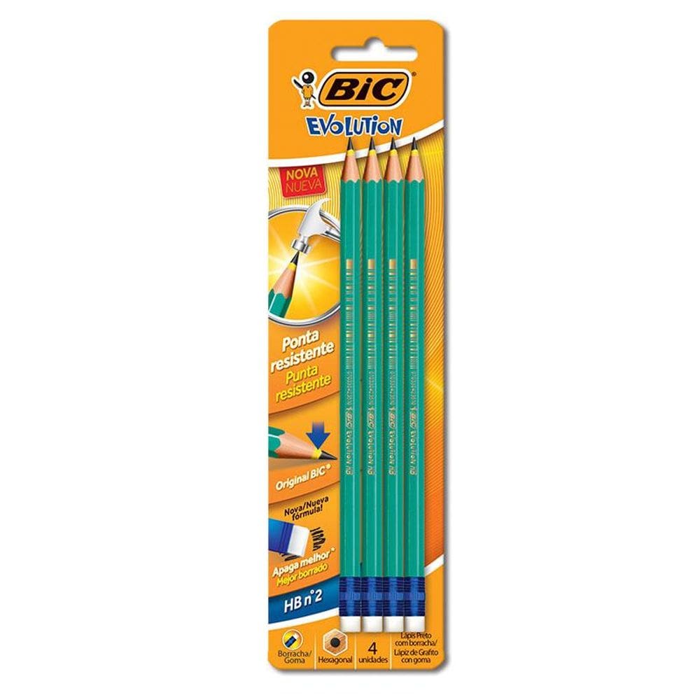 Lápis preto Evolution com borracha 4 und 845963 - Bic
