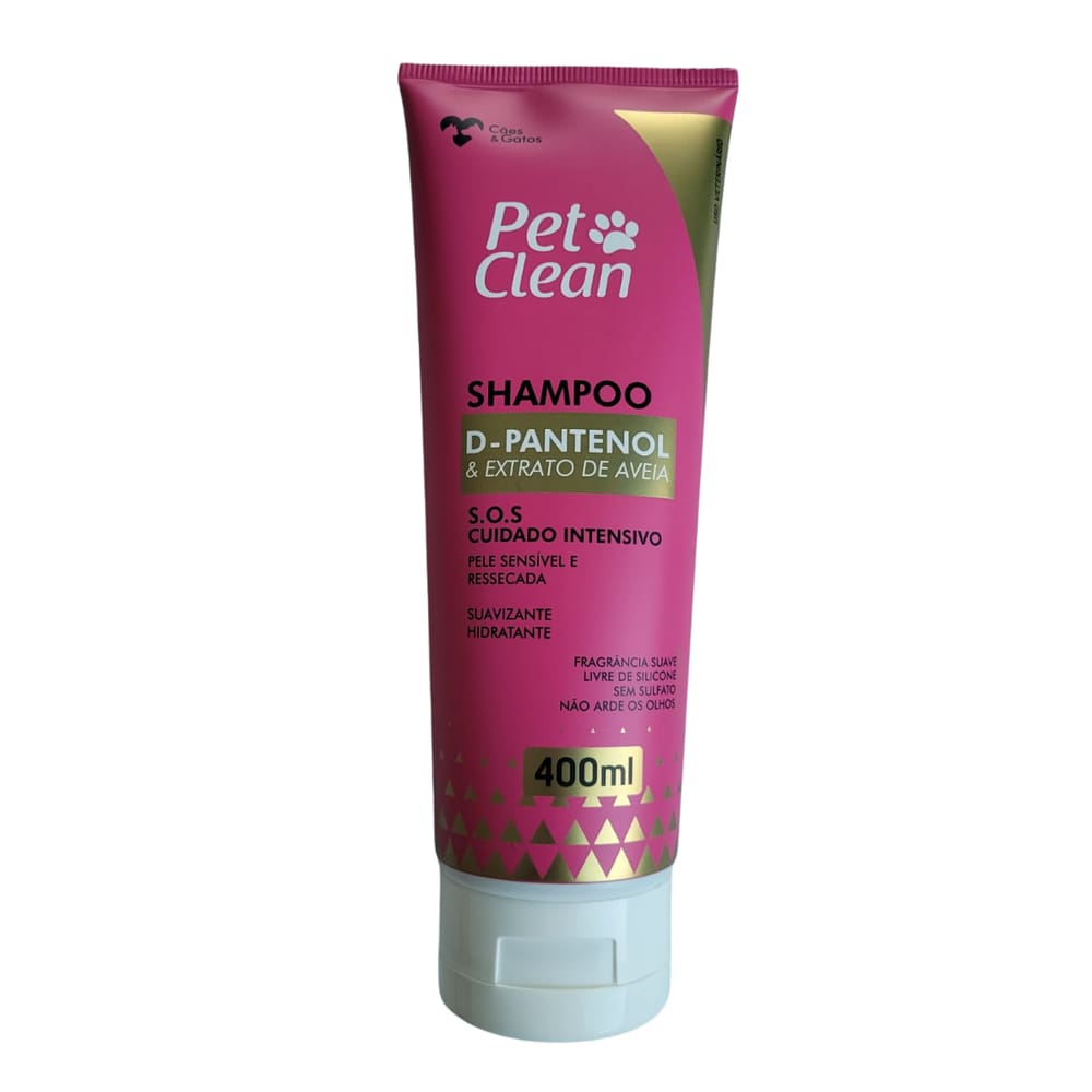Shampoo D-Pantenol Extrato Aveia PetClean 400ML Cães Gatos