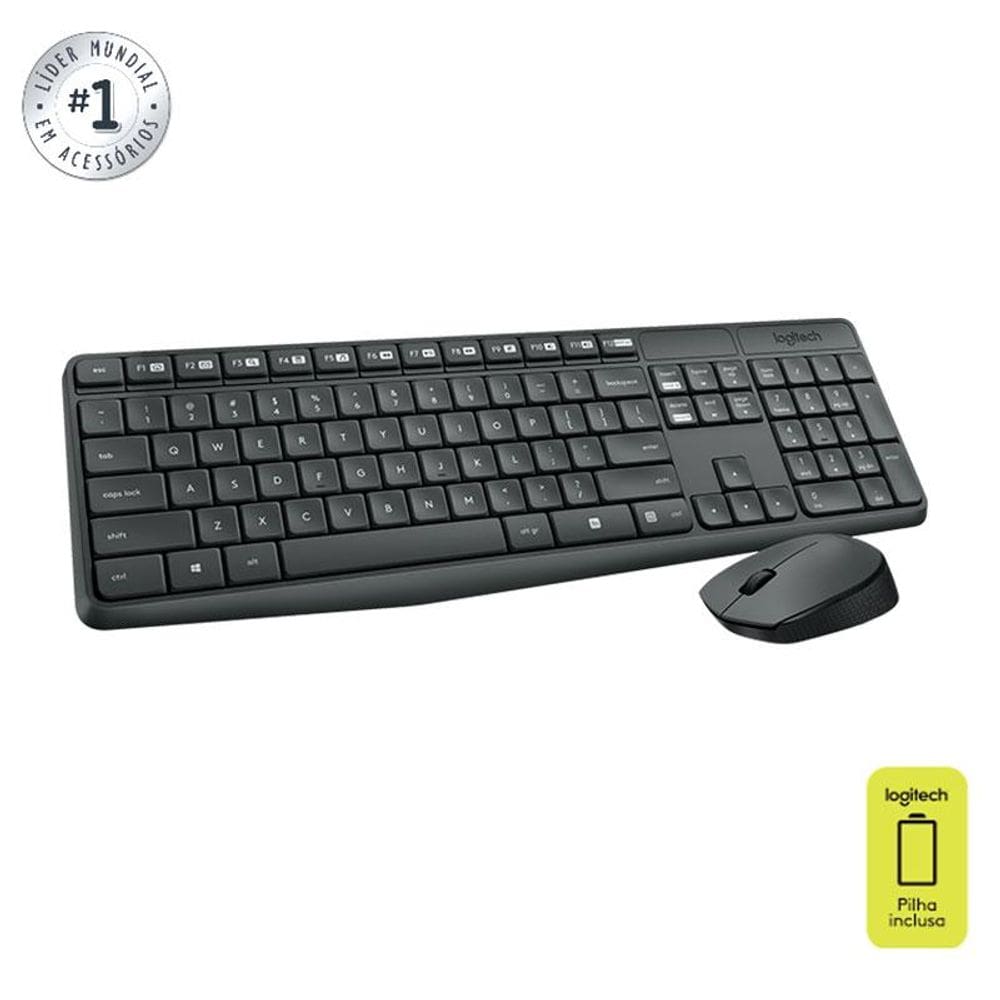 Teclado e mouse sem fio MK235 Logitech