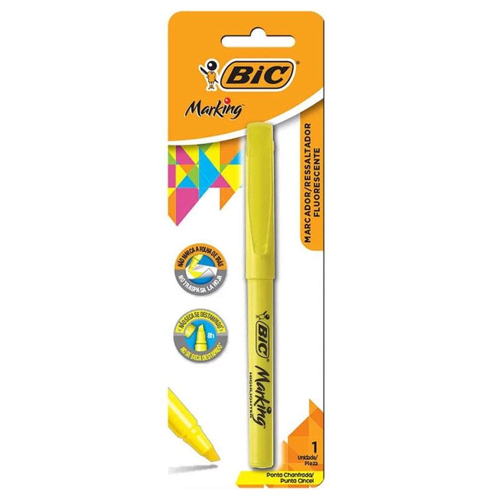 Marca Texto Marking amarelo c/ 1 unid Bic