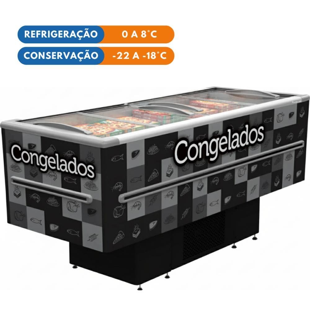 Ilha de Congelados 568 Litros Com LED Dupla | Extra