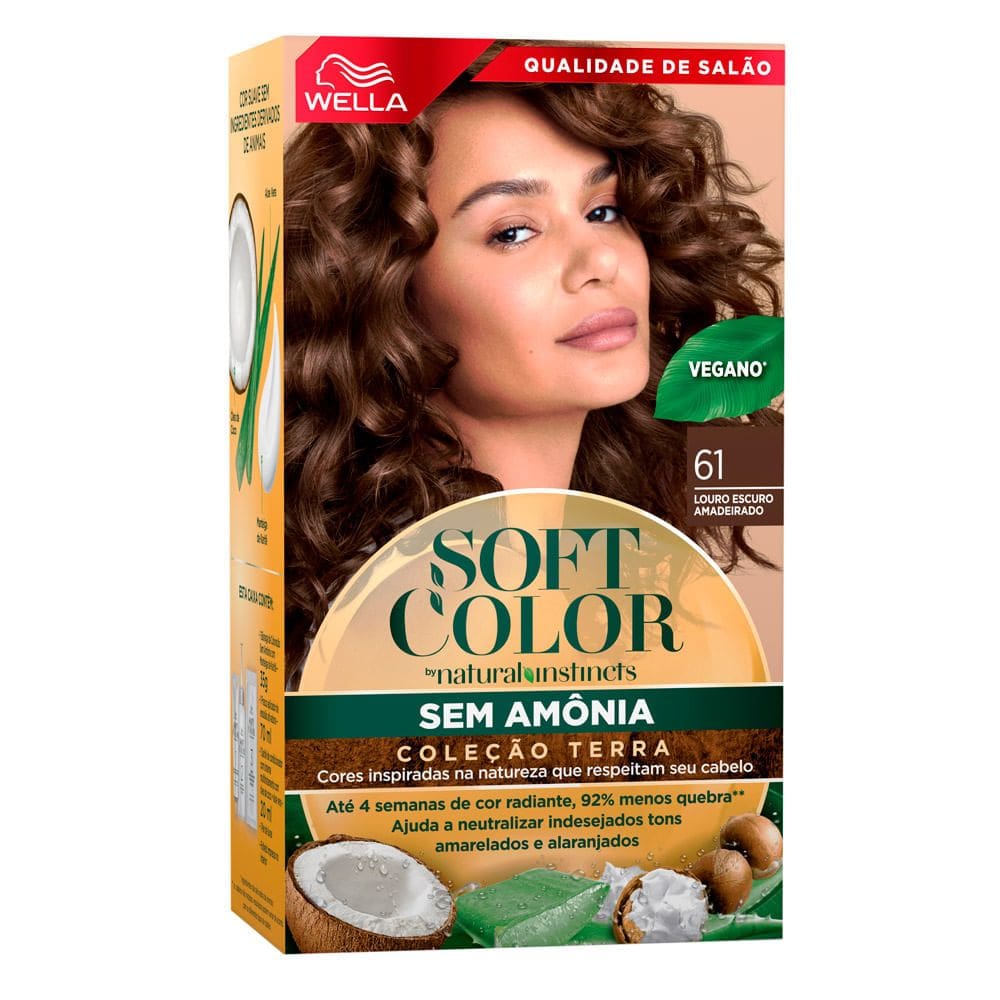 Tintura Soft Color Sem Amônia Coleção Terra Louro Escuro Amadeirado 61