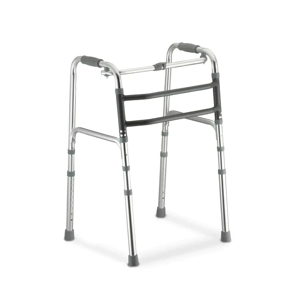 Andador de Alumínio 3 em 1 D10 Dellamed Fixo, Móvel e Articulado, Dobrável, Ajustável em 8 Alturas e Suporta até 150kg