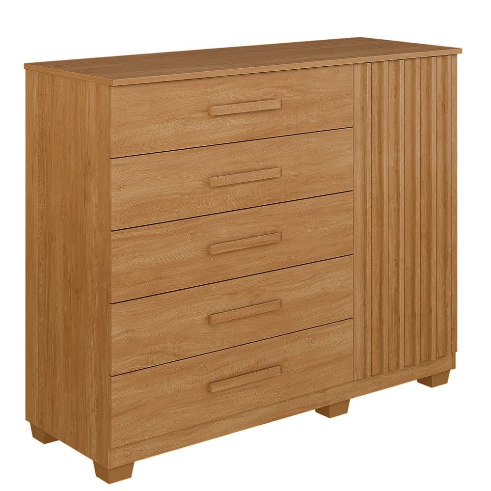 C?moda Benetil Paris 1 Porta 5 Gavetas Cinamomo