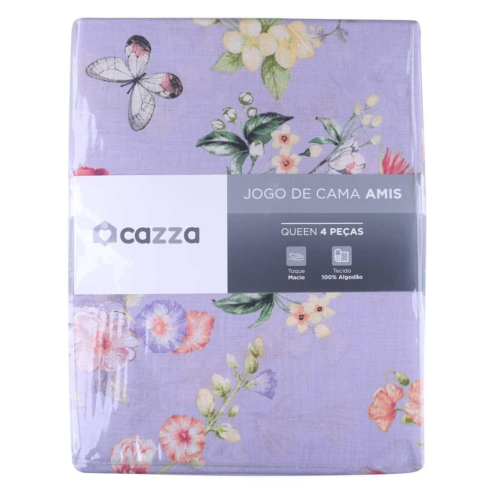 Jogo de Cama Queen Cazza Amis Algodão 3 Peças - Item Variado