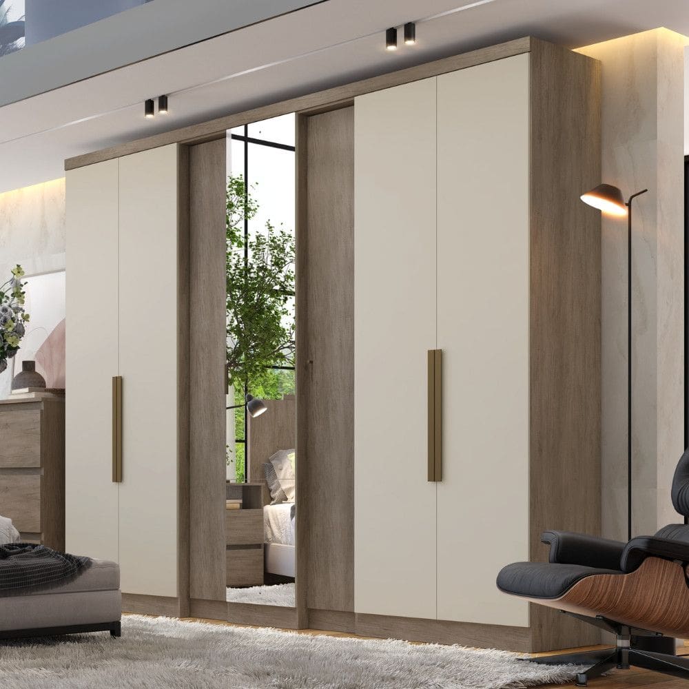 Guarda Roupa Casal  Selecto Plus Glass 7 Portas com Espelho THB