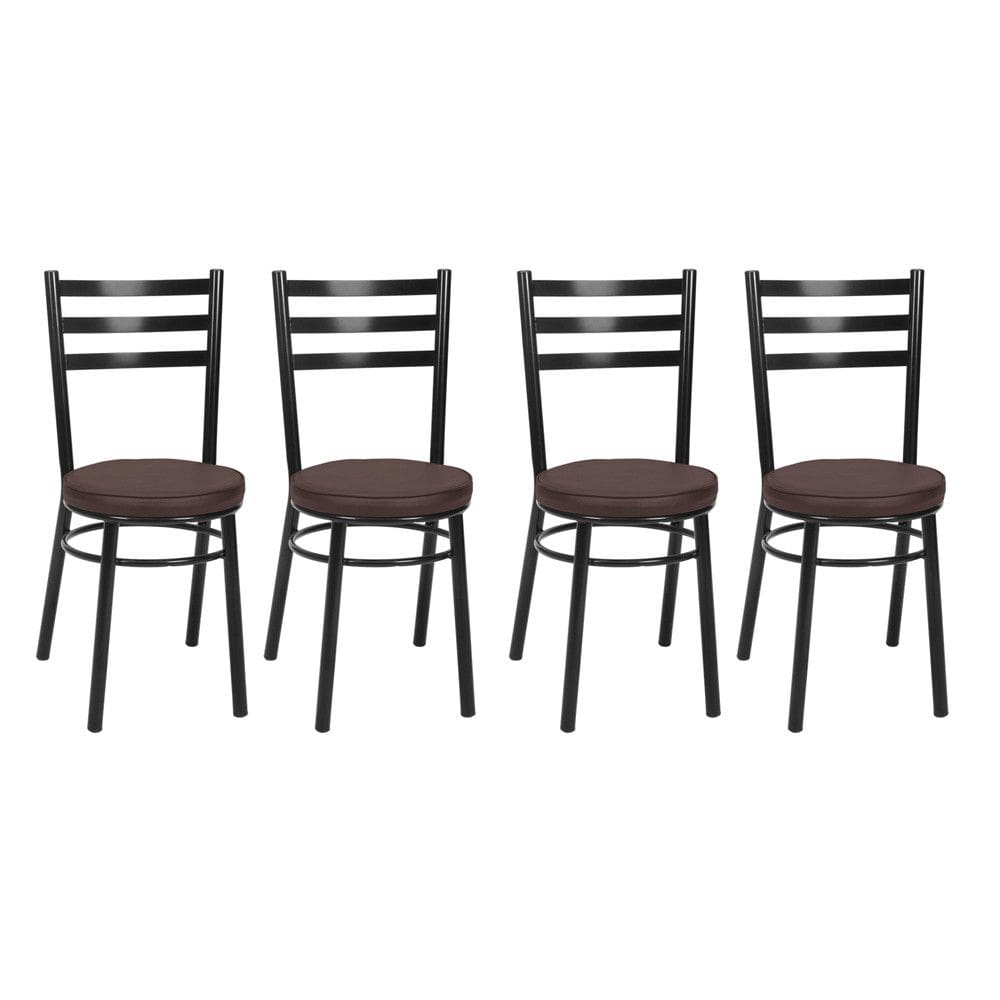 Kit 4 Cadeiras Pintadas Pretas CP80 Debrum Treparoni