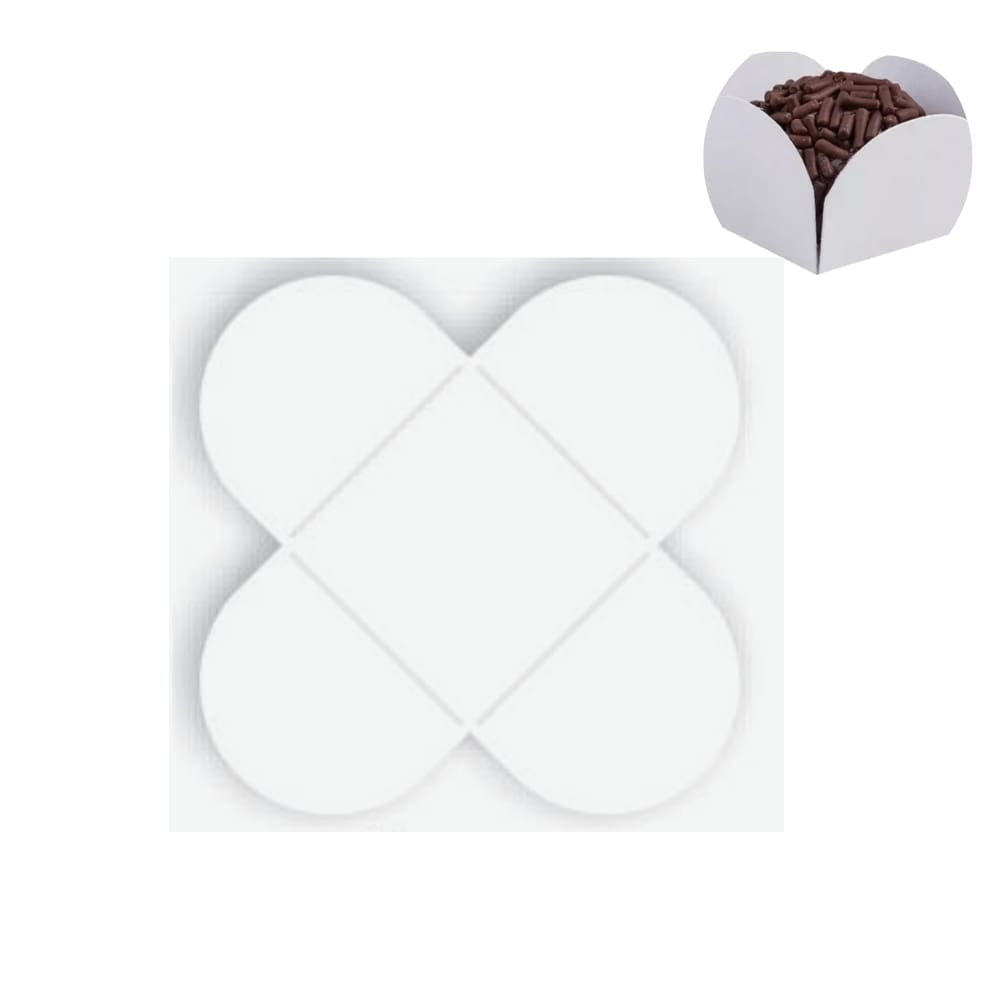 Porta Forminha 4 Pétalas Branco c/50 Unidades FunFestas