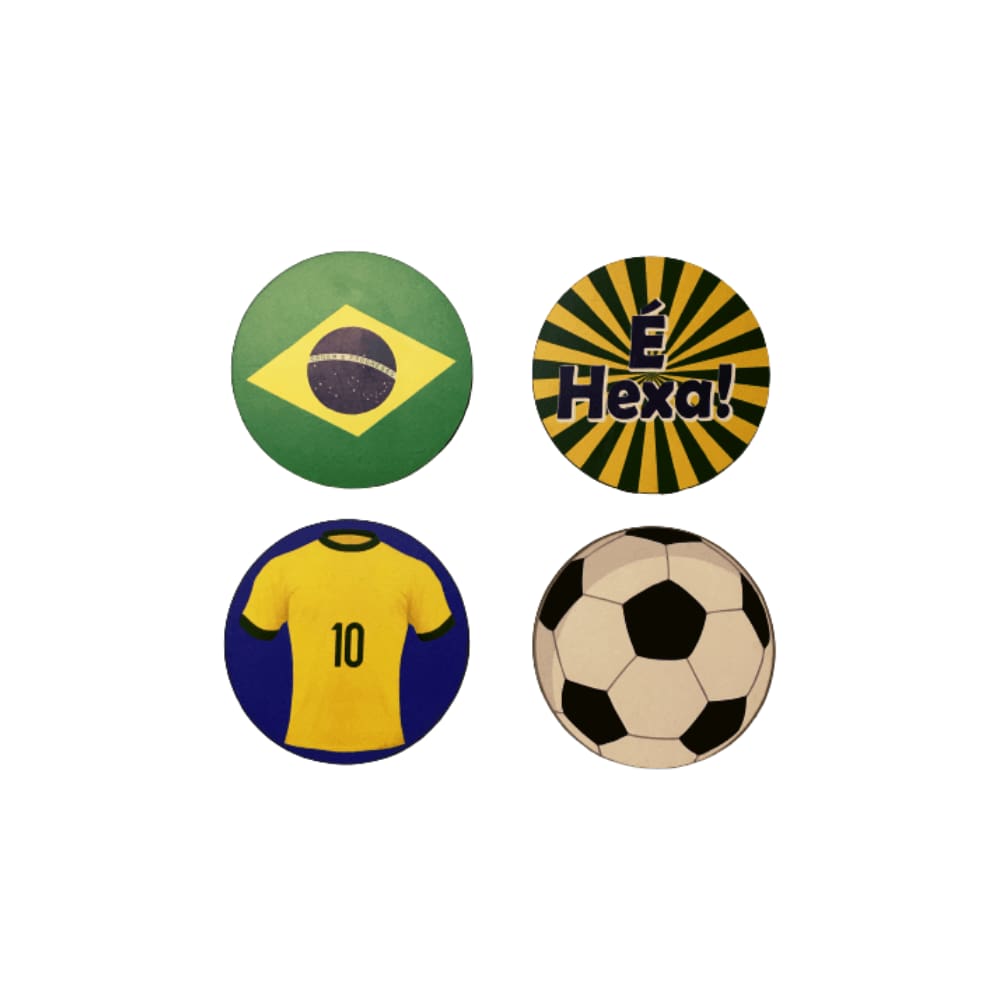 Porta Copo em MDF Brasil c/4 unidades Fabri Fest