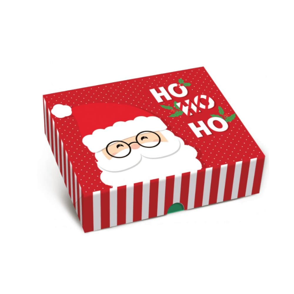 Caixa Retangular Papai Noel Ho Ho Ho M 25x20x5cm Cromus