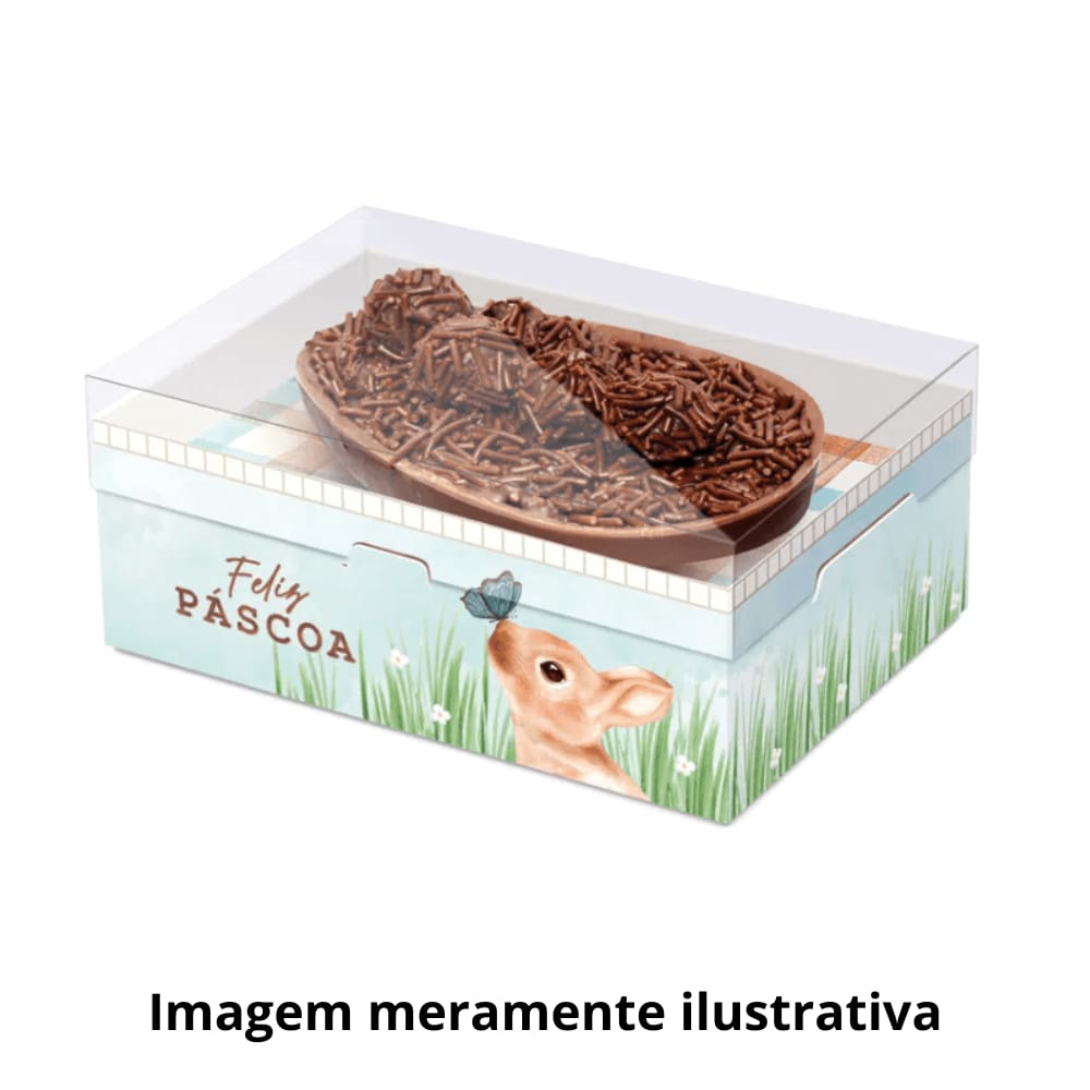 Caixa para Meio Ovo de Páscoa 250g Coelho Charles Cromus