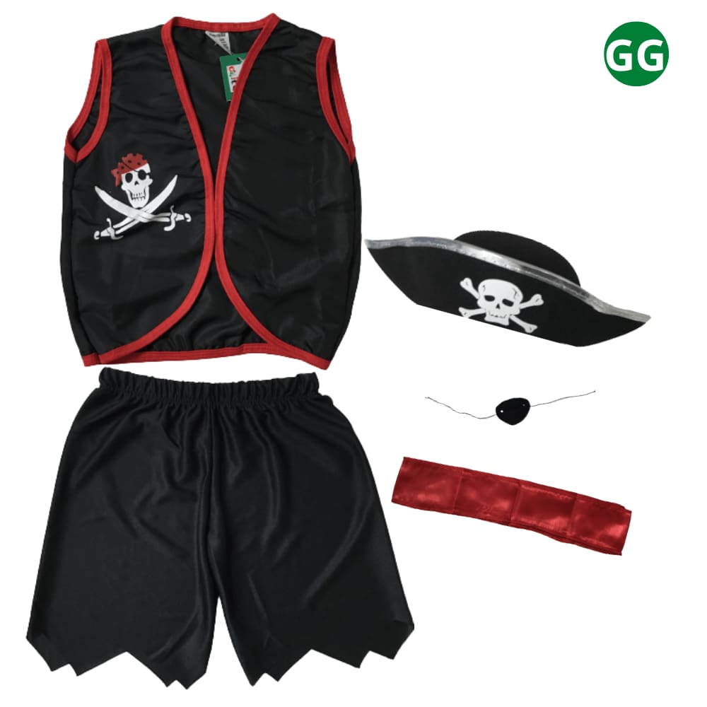 Kit Fantasia Pirata Menino Infantil GG