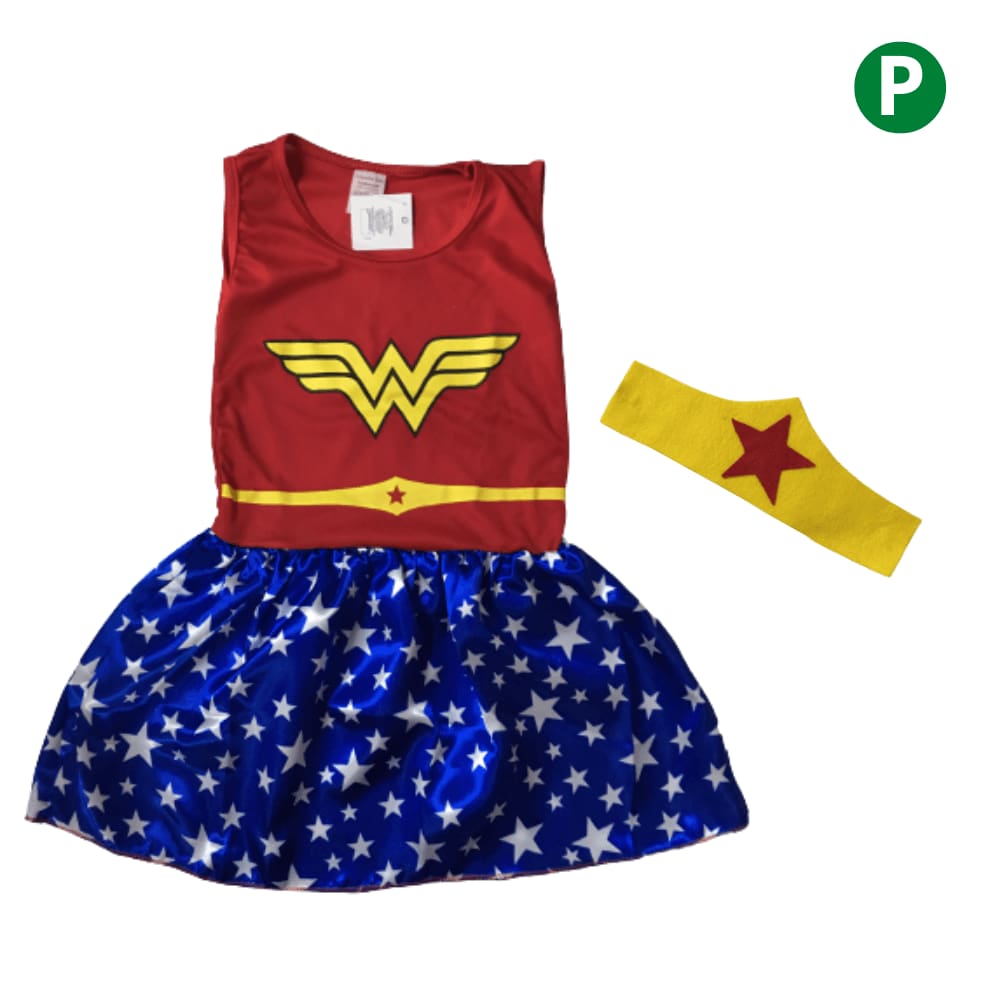 Kit Fantasia Super Heroína Maravilha Infantil P