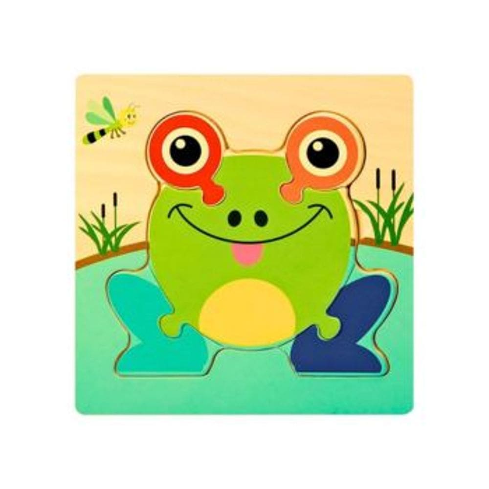 Quebra Cabeca MDF Mini 6 Pecas Toymix Sapo 15x15x0,3cm Brinquedo Educativo Recreativo