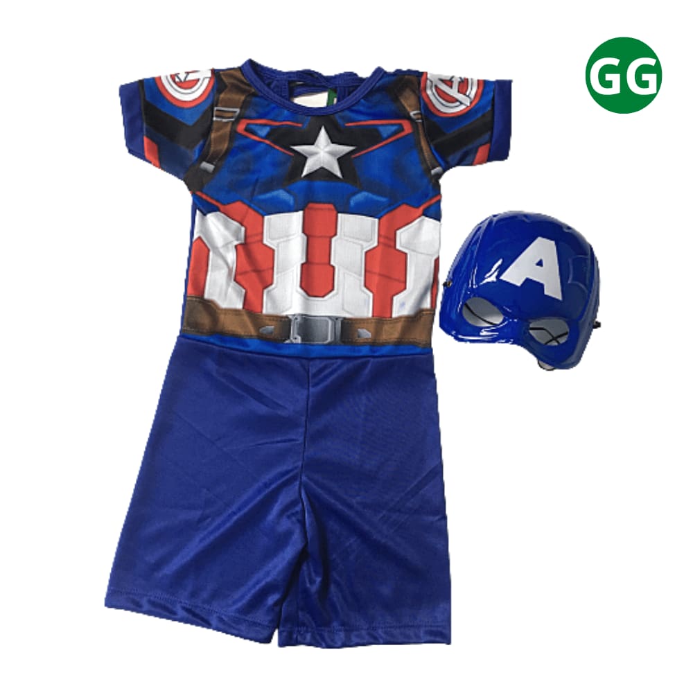 Kit Fantasia Super Herói Capitão Infantil GG