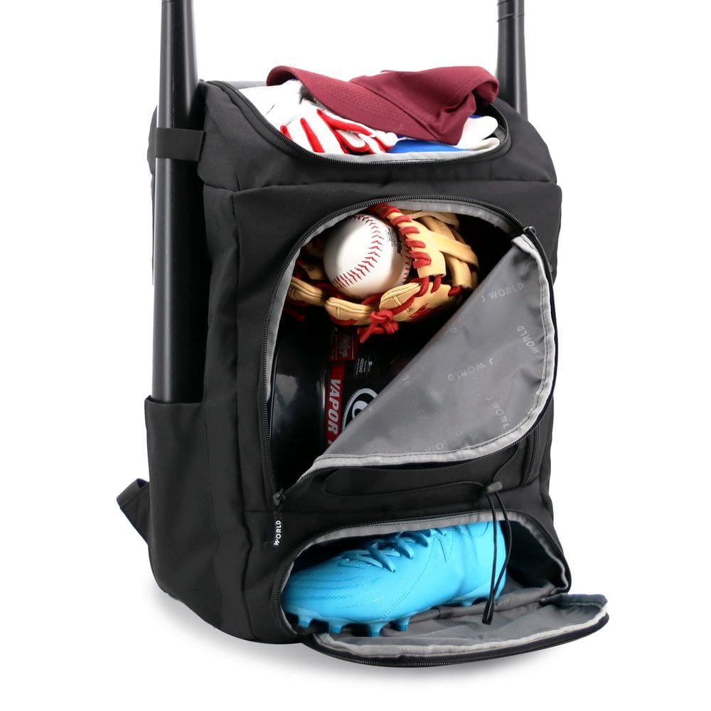Mochila J World Athlete com compartimento para sapatos, porta-bastões