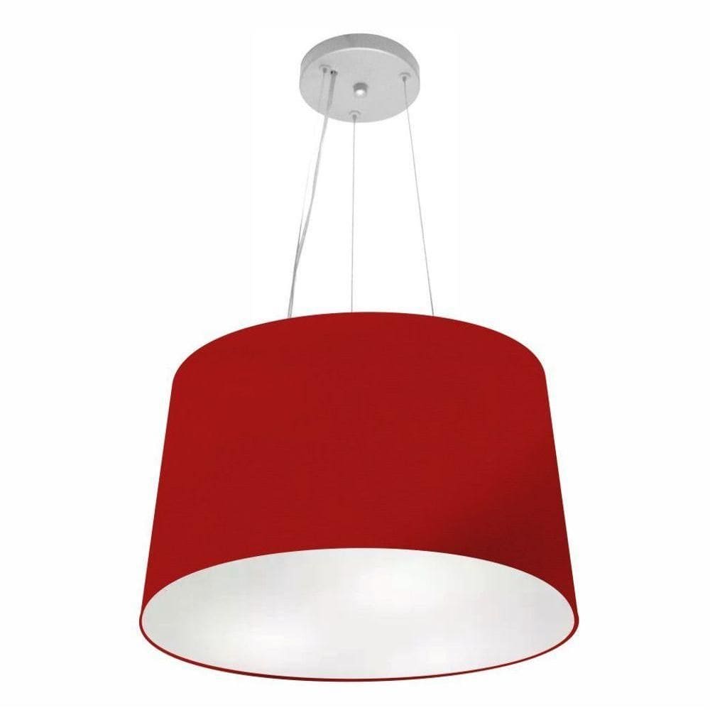 Lustre Pendente Cone Vivare Md-4153 Cúpula Em Tecido 30/45x40cm - Bivolt Bordo 127/220v