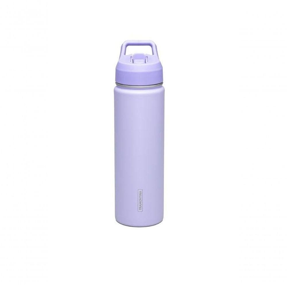 Garrafa Térmica Tramontina Aço Revestido Lilás Com Canudo 650ml