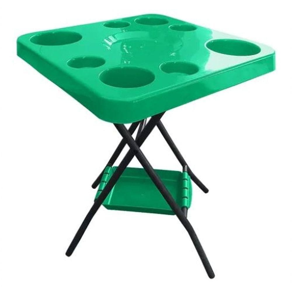 Mesa Mesinha Petisqueira Dobrável Portátil Cerveja Churrasco Verde