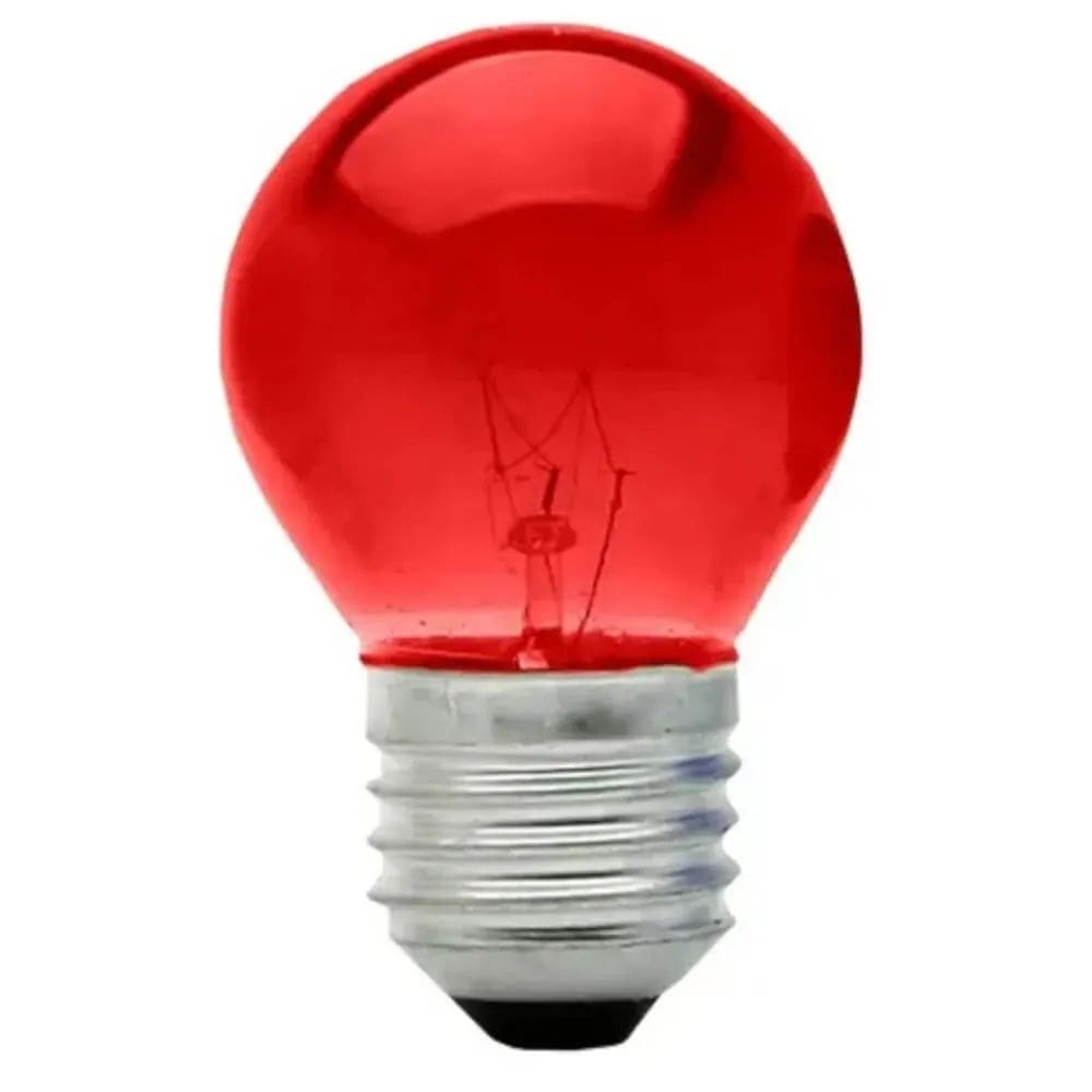 Lâmpada Bolinha 15 Watts 127 Volts E27 Vermelho - 8485 - BRASFORT