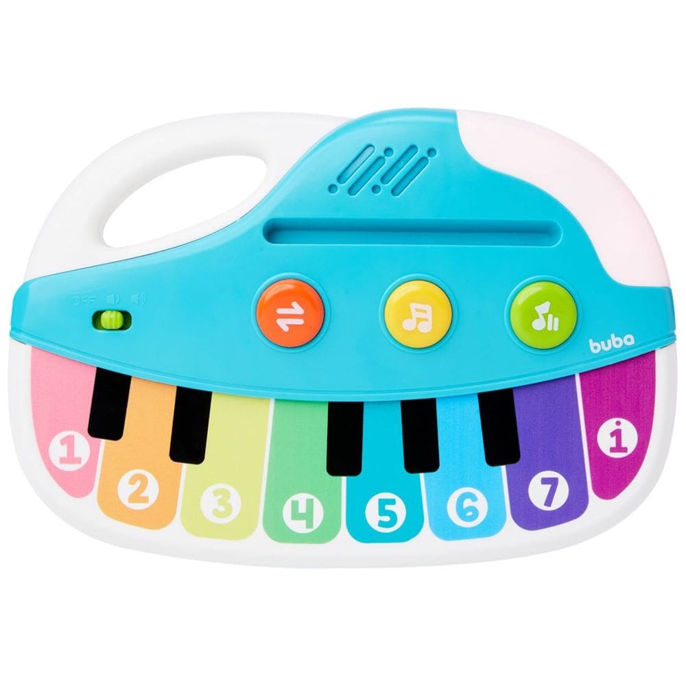 Teclado Musical Infantil com Luzes Sons 8 Partituras Brinquedo Educativo +18m Buba