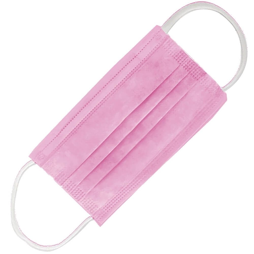 Máscara de TNT Tripla com Elástico Rosa com 50 Unidades - MTT0008 - MIRALUPA