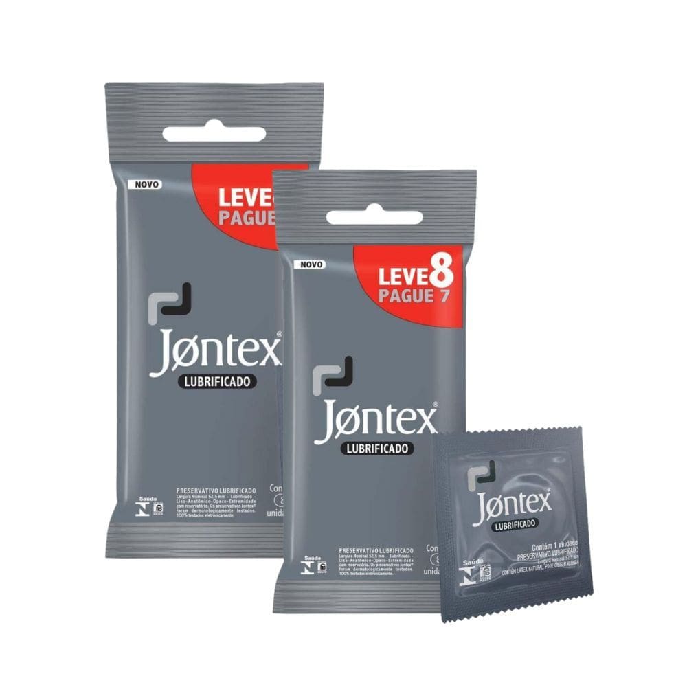 Kit 2 Preservativo Jontex Lubrificado Leve 8 Pague 7 Unidades
