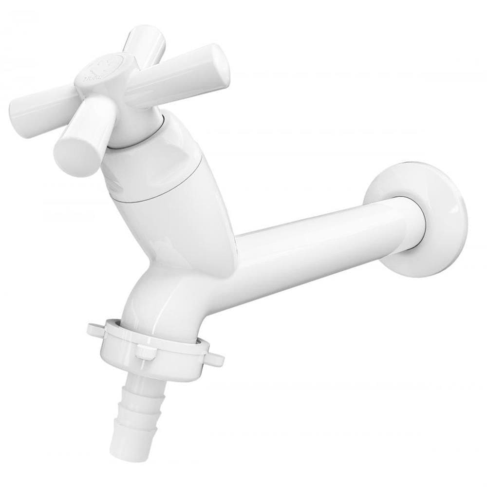 Torneira para Tanque 15cm Bico Mangueira Cross 1/2””-3/4”” Branca - 300000457 - TIGRE