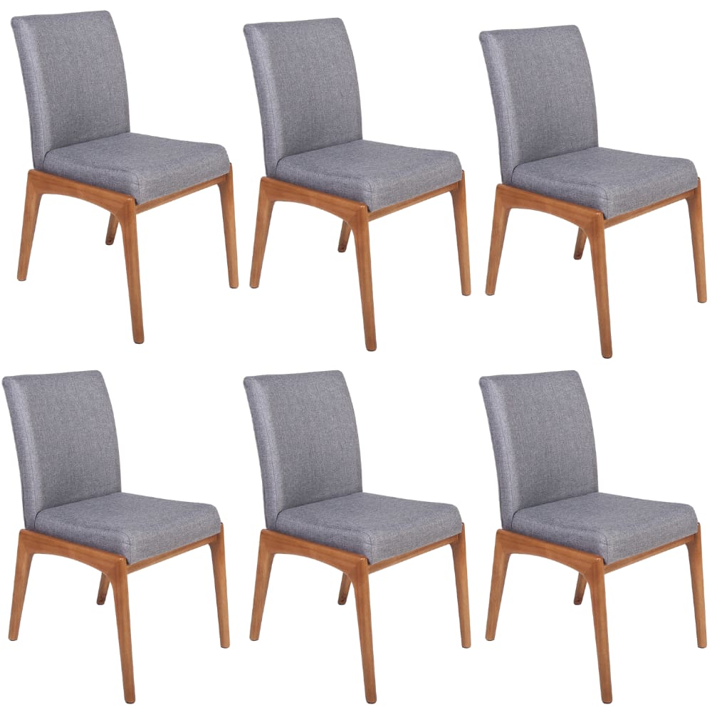 Conjunto 6 Cadeiras de Jantar Estofadas Sara