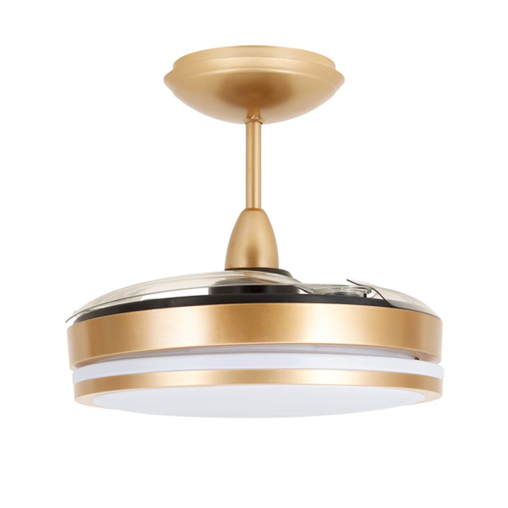 Ventilador de Teto com Controle Remoto Retrátil 3 Pás 91 cm Dourado Bivolt Aliseu