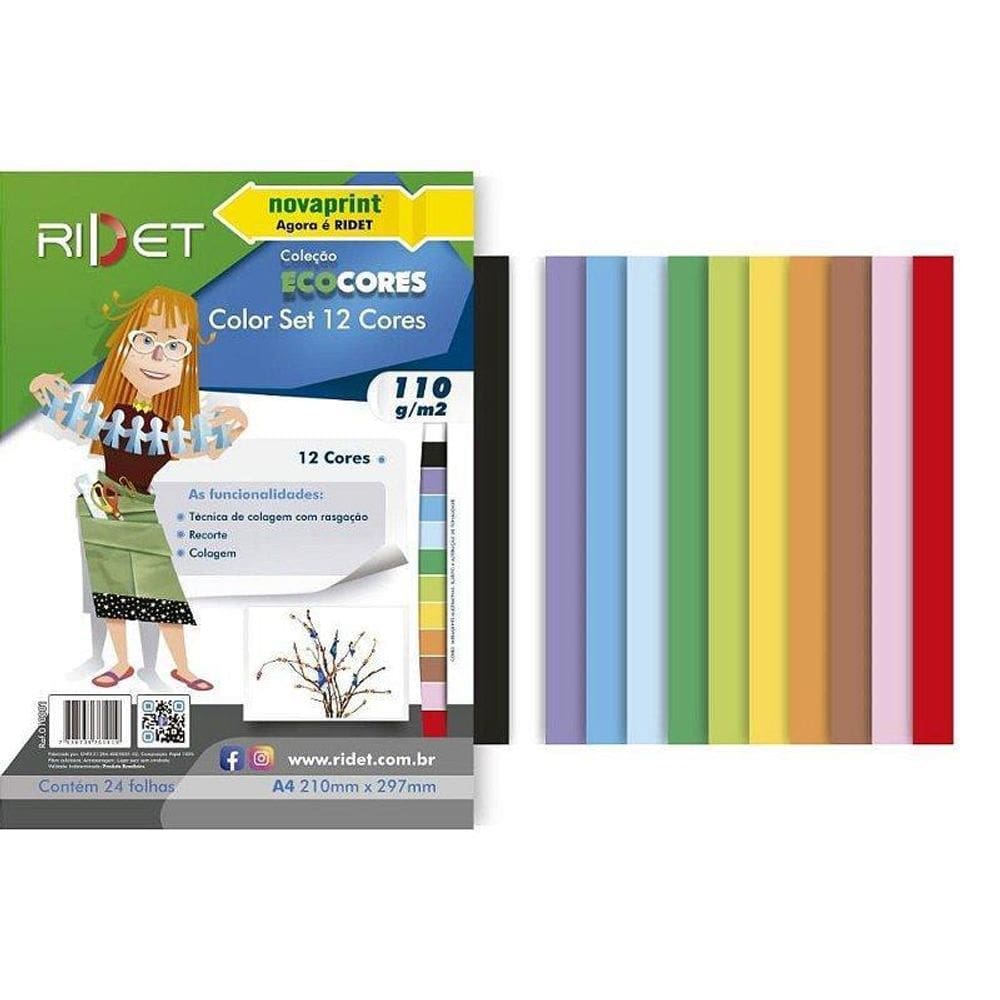 Bloco Color Set A4 12 Cores - Atividades Pedagógicas