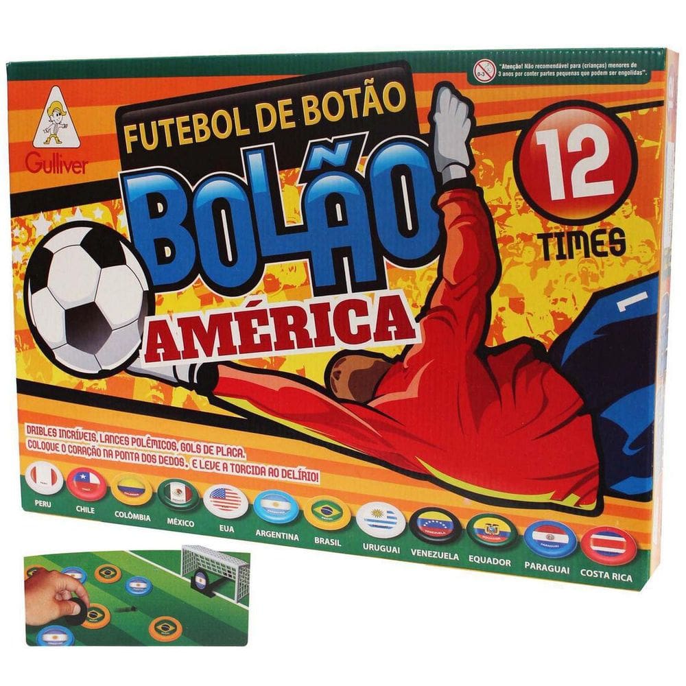 Futebol Botão Bolão 12 Times Seleções Jogo Menino