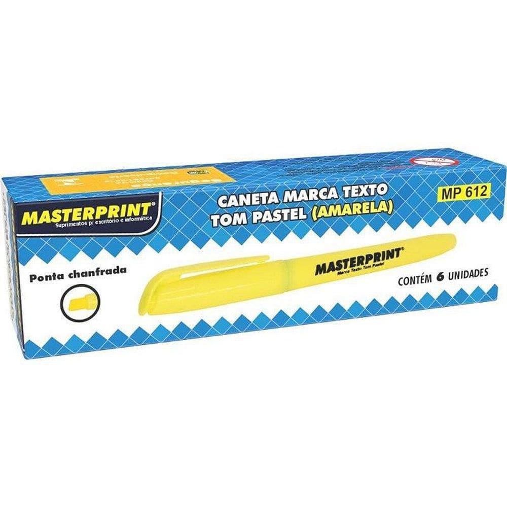 Caneta Marca Texto MP 612 - Amarela - Caixa 06 uni.
