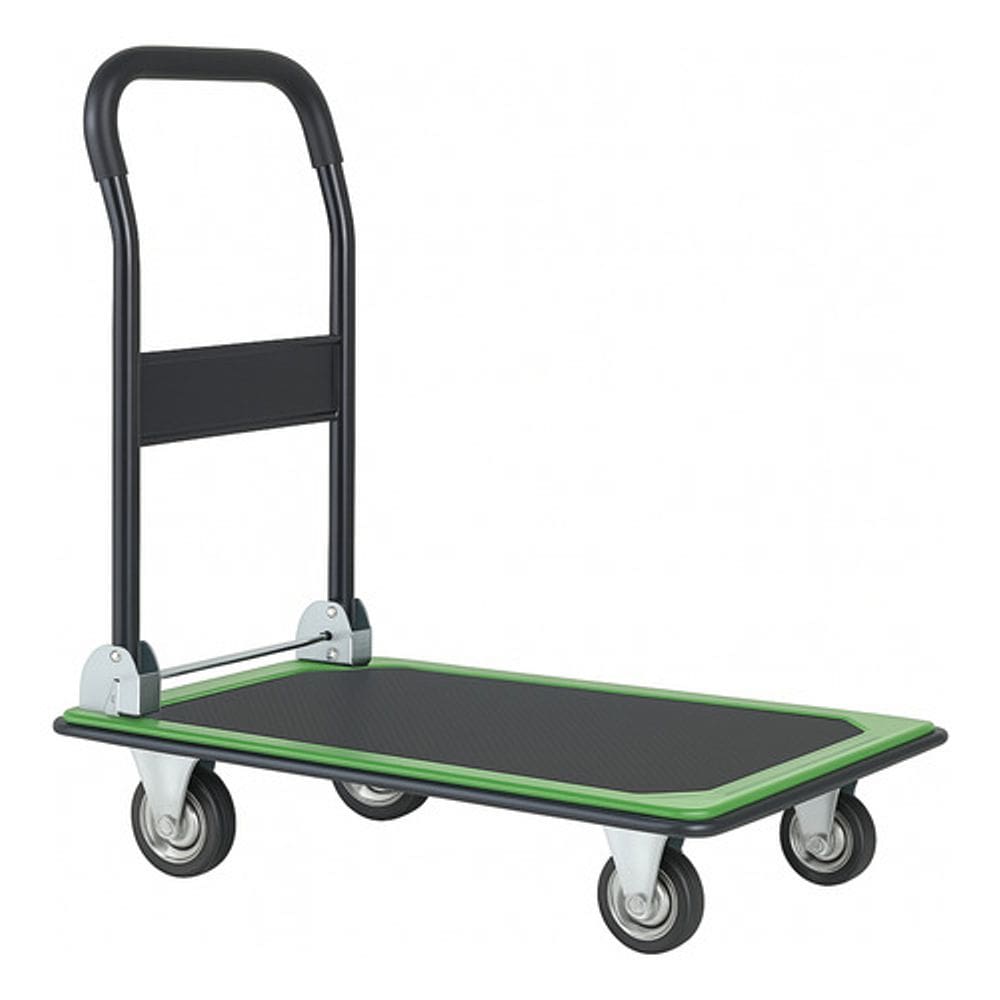 Carrinho De Carga Dobrável 150kg Plataforma Aço Roda Maciça