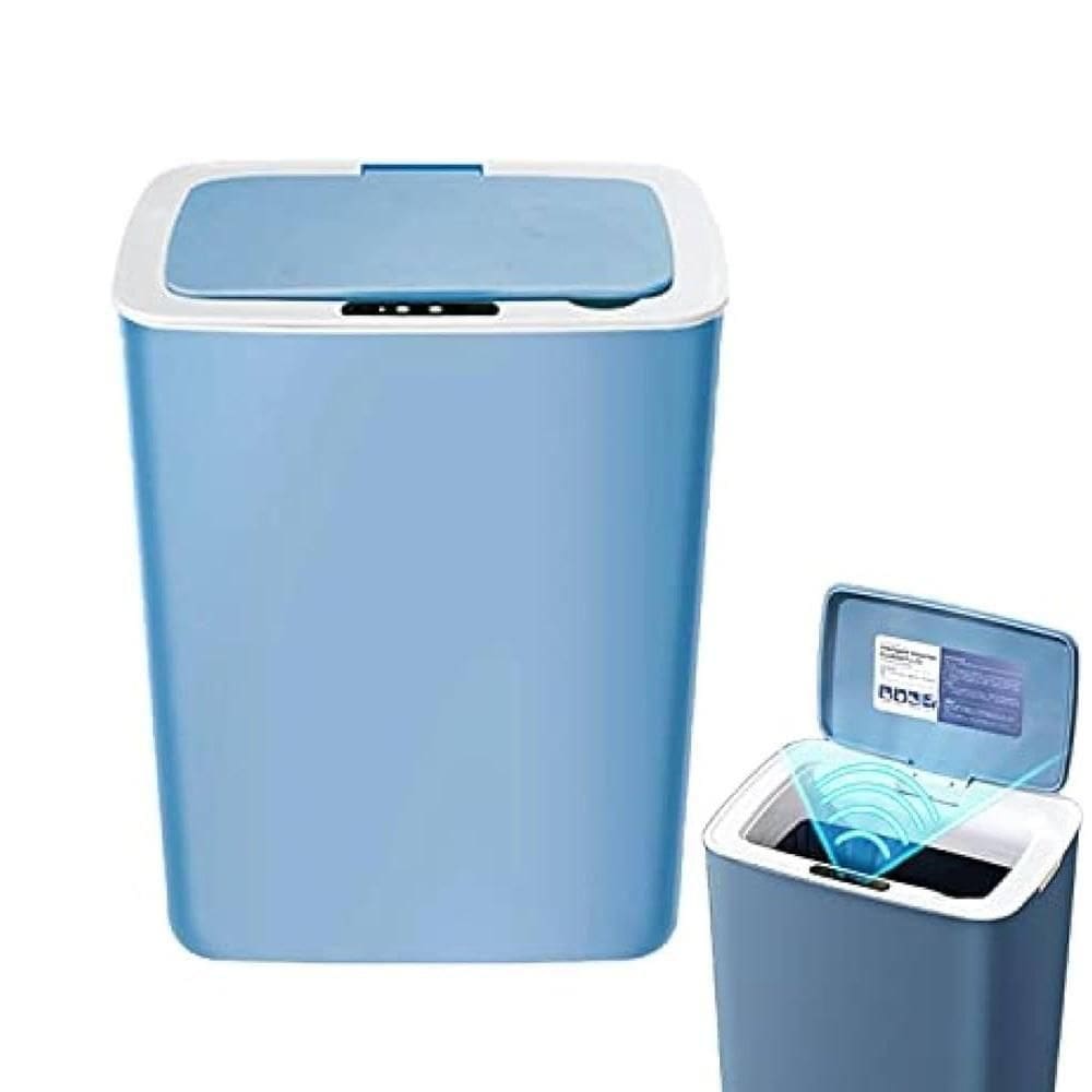 Cesto Lixo Inteligente Com Sensor Lixeira Automatica 14 Litros Cozinha Banheiro Portatil Touch Azul