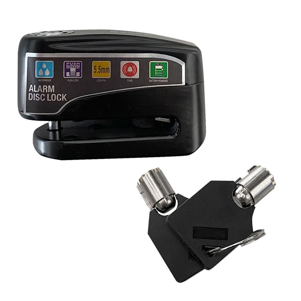 Cadeado Disco Com Alarme Anti Furto Roubo Proteção Pino 5.5Mm Com Chave Importado 1º Linha Spec  Qualidade Robusta