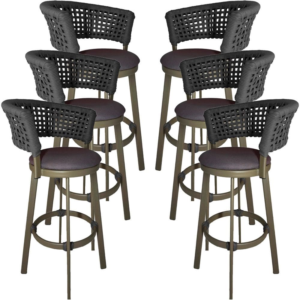 6 Banqueta Corda Náutica Somália em Alumínio Balcão, Edícula, Cozinha Trama