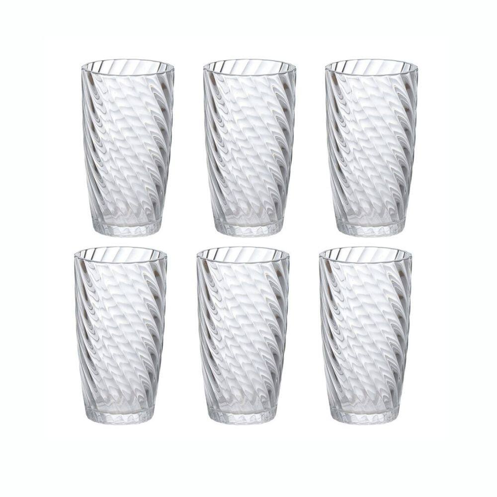 Jogo De 6 Copos Altos 400ml Transparente Hauskraft