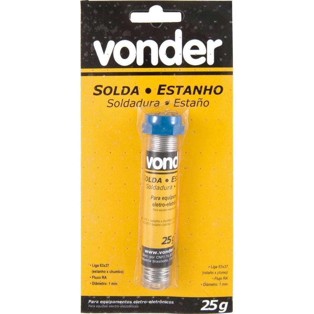 Estanhos Em Fio Para Solda 1mm 63x37% Tubo com 25g - 74.38.633.715 - VONDER